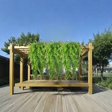 12/6pcs Large Artificial Green Hanging Fern Plant - Realistic Fern Vines, Suitable For Wedding Decor, Birthday Party, Garden Events, Indoor And Outdoor Use - High-Quality, No Power Needed, Outdoor Greenery | Decor Vines | Durable Greens