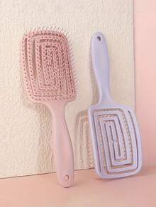 1支空心按摩发梳，蓬松梳，男女通用，多功能，干湿两用，适合所有发质，母亲节礼物，美发造型工具，发饰 - 彩色 - 查看 3