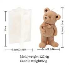 3D Teddy Bear Silicone Candle Mold Animal Cute Couple Bears Epoxy Resin Mould Home Decor Soap Making Tools Romantic Wedding Gift
