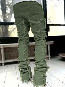 Set de 2 pantalones vaqueros de hombre con corte slim, de diseño creativo y con múltiples capas
