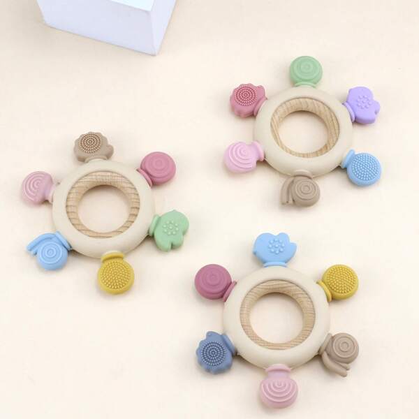 Dentición de silicona para bebés y niños pequeños, diseño de animales, anti-masticado, masajea las encías doloridas