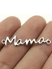 10pcs Antique Silvery Color Word Mama Connector Charms Pendants - For Handmade Jewelry Making - Suitable For Necklaces & Bracelets - Perfect Gift For Mothers & Crafters - Silver - View 2