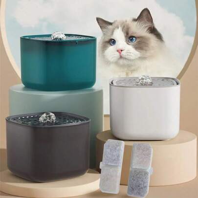 Automatic Filtering Cat Water Fountain With Flowing Fresh Water Cycle & 3L Large Capacity – USB Electric Mute Smart Pet Dispenser With Filter Pad For Multi-Cat Homes And Office Use, Ideal For Travel/Workdays & Cat/Dog Households