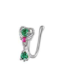 Edelstahl Hufeisen Nasenringe, Septum Ringe, doppelköpfige Ohrknorpel Manschetten mit kubischem Zirkoniaeinheit mit Innengewinde, Augenbrauen, Lippen, Spiral Piercing Schmuck, geeignet für Männer und Frauen