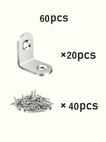 30 件重型 L 形支架 - 高品质钢结构，确保衣柜、家具、橱柜、椅子和抽屉的稳定性 - 包括 10 个支架和 20 个螺丝 - 耐用、多用途连接器 - 銀色 - 查看 8