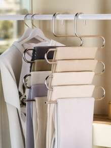 1pc Stainless Steel Hanger, Multiple Colors Available, Non-Slip Space Saving Clothes Storage Rack For Pants Jeans Scarves, Multi-Function Hanger, Wardrobe Organizer, Holiday Decoration Home Decor Spring Decoration