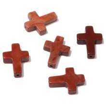 paquete de 5 abalorios cruzados de piedra natural, cuentas de piedra de 12*16mm, accesorios DIY de joyería, decoración de pulseras para el verano