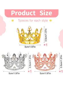 1/6pcs Mini Crown Cake Topper, Mini Crown For Flower Arrangements Bouquets, Small Tiara Crown Birthday Cupcake Topper For Birthday Wedding Party Favors,Christmas