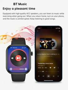 Sports Smart Watch, Women's Smart Watch, Smart Watch With High-Definition Touch Screen, With A Variety Of Sports Mode Information Reminder, Music, Weather Display, Wireless Two-Way Search Functions, Large Capacity 200MAH