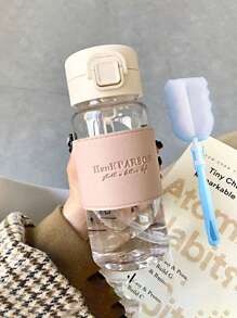 Bouteille d'eau en plastique de haute qualité avec paille, style japonais simple et frais, résistant à la chaleur, convient aux hommes et aux femmes, pour l'extérieur, le camping