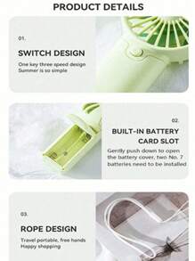 1pc Unisens Universal Solid Color Fan Your Benchtop Plaza Handheld Fan, Portable And Battery-Powered Cooling Fan (No Battery Required) For Summer Outdoor Activities, Beach Sports, Office, School, Beach, Pool Parties And Daily Holiday Gifts Summer Cooling,Beach,Travel