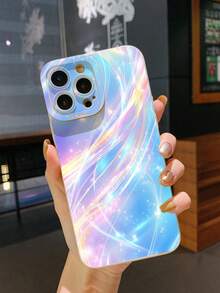 1 件蓝色极光 UV 印花防摔手机壳，适用于 Apple、/Galaxy、Infinix、Redmi、OPPO、VIVO、Realme 防水防震防刮