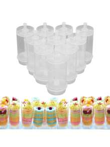 2pcs/12pcs/24pcs-Cake Push-Pull Container With Lid, Reusable Cake Pop Shooter, Ice Cream Cupcake Collection Container For Cupcake Bakery, Confetti Wedding, Birthday Party Dessert Table