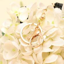 1pc Super Mini Tote Purse Fashion Geometric Splicing Keychain Bag Pendant - Black - View 4