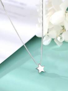 Colar de estrela elegante em prata esterlina - versátil e estiloso, perfeito para roupas casuais ou presentes, estilo sexy, estilos japonês e coreano