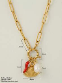 1 pièce Bijou personnalisé, collier de style océan avec pendentif à la mode en forme d'étoile de mer, de coquillage et de dauphin, collier à porter au quotidien