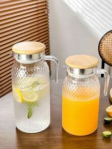 1pc/Set High Temperature Resistant Water Pitcher With Handle - Large Capacity Handled Water Carafe, Ideal For Summer Beverages, Restaurants, Lemonade, Juice And Tea Service, Easy To Clean Design - Multicolor - View 8
