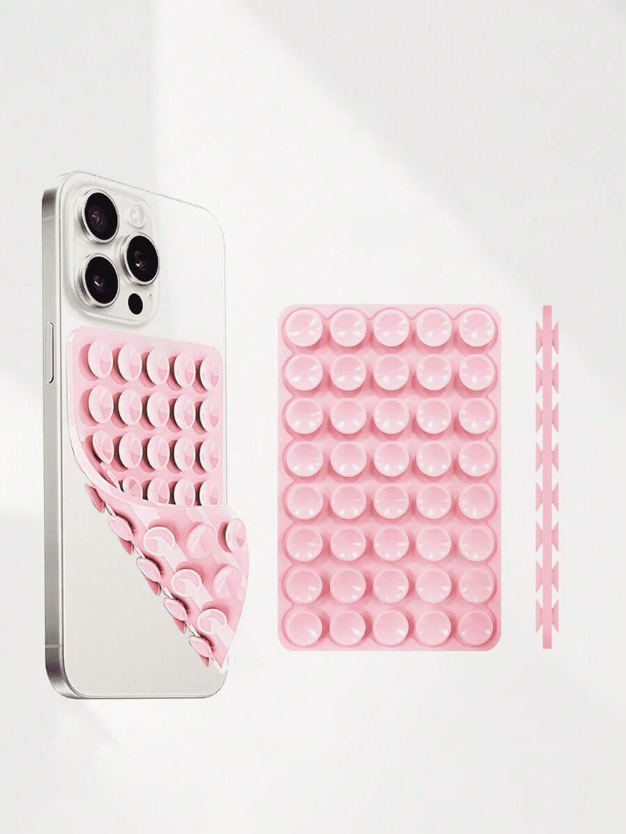 1个/3个装硅胶吸盘手机支架，40片双面防滑设计，免提手机支架，飞机旅行必备，兼容任何智能手机，适合自拍和视频录制 - 彩色 - 查看 1