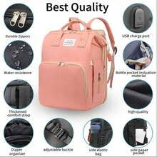 Mochila multifuncional de gran capacidad para maternidad y bebé,navidad - Rosa - Ver 5