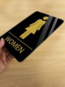 1pc WC Plate, Multi-Style Acrylic Washroom Sign, Toilet Door Plate Indicator, Restroom Identification Plaque Wall Decor Room Decor Stickers Wallpaper Wall Paper Wall Stickers Wall Sticker