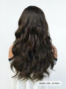 Schwarze und braune lockige Perücken mit Pony, lange gewellte Perücken für Frauen mit natürlichem Aussehen, synthetische Perücke, lange Perücke für den täglichen Gebrauch, Cosplay Party