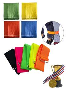 4 piezas/set Sacos para de costales de papa para juegos al aire libre en el patio trasero, para el día de campo, bolsas para saltar, carnaval, fiesta de cumpleaños. 2 piezas/set Trofeos y medallas, juegos al aire libre, decoración navideña