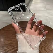 Clear Phone Case Luxury Ultra-Thin Transparent Soft TPU Shock-Proof Protective Back Cover Case Compatible With IPhone 16 15 14 13 12 11 Pro Max 16 15 14 Plus 13 12 Mini X XS Max XR 8 7 Plus, Also For Series
