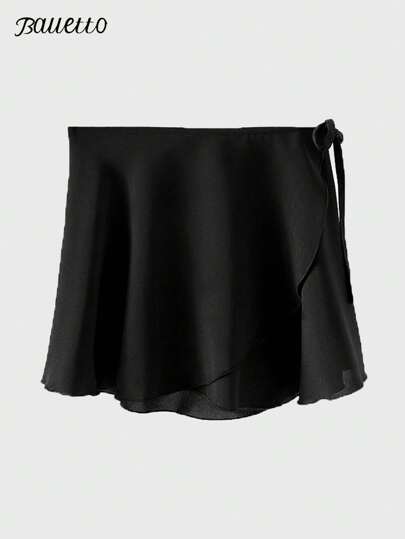 balletto تنورة باليه معطوفة متصلة بخصر مطاطي، تنورة أداء راقص قطعة واحدة