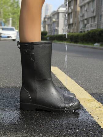 Fesd Ts 新款防滑女士户外雨鞋，中筒雨靴，明星款防水耐用橡胶鞋，适用于厨房、园艺、清洁等