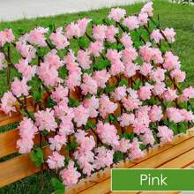 1pc Cherry Blossoms Expandable Fence Screen, Garden Fencing Use Artificial Hedge Screen Extend Garden Grid Board With Flowers, Garden Fence Screen, Fence Privacy Screen For Backyard Patio Wall Decoration