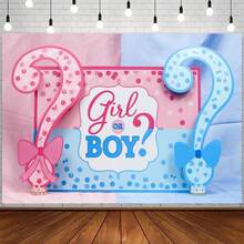 Telón de fondo de pared para revelar el sexo 3D - Arco de globos rosa y azul para decoración de fiesta con fotomatón - Polvo azul 1 - Ver 2