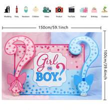 Telón de fondo de pared para revelar el sexo 3D - Arco de globos rosa y azul para decoración de fiesta con fotomatón - Polvo azul 1 - Ver 3