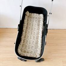 1pc Baby Stroller Seat Cushion, Breathable & Soft Baby Car Seat Liner, Soft Polyester Stroller Pad, Skin-Friendly Dotted Design, Thickened Non-Slip Baby Carriage Cotton Mat, Reversible Cradle Bed Mattress