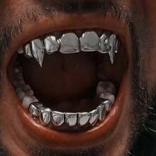 THATBOY 2pcs/Set Hip Hop Rapper Fashion Jewelry For Vampire Grillz 18K Golden Silvery Color Plated Braces Vampire Wolf Teeth Grills - Multicolor - View 13