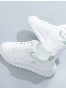 2025 New Fashion White Sneakers With Thick Soles, College Style, Versatile Casual Sports Shoes For Women