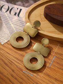 Khuyên tai dài kiểu phương Tây bằng gỗ ghép hình học tự nhiên dành cho nữ, hoàn hảo cho kỳ nghỉ biển, tiệc tùng, du lịch, lễ hội, đeo hàng ngày và làm quà tặng. - Vàng - Xem 5