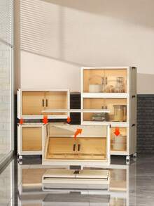 1pc 2-5 Layers Removable Folding Storage Box, Closet Organizer/Bedroom Closet/Portable Closet, Milk Powder Cans/Diapers/Toys/Clothes/Blankets/Books/Snack Storage Boxes, Suitable For Kitchen/Living Room/Bedroom/Dormitory/Rental House