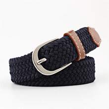 1 pieza Cinturón elástico ajustable tejido con 22 colores, 2,5 cm de ancho, 100 cm de largo, para verano, escuela