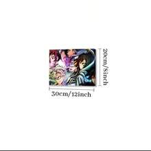 1 Pc Framed Anime Wall Art Textured Canvas Poster Painting Wall Decor For Bedroom Living Room, Ready To Hang - màu đen - Xem 9