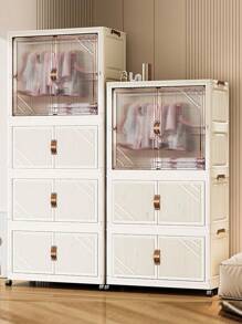 5/4/3/2/1 Layer Folding Wardrobe Closet, No Installation Required, Plastic Storage Cabinet For Baby Clothes, Household Use For Living Room And Bedroom