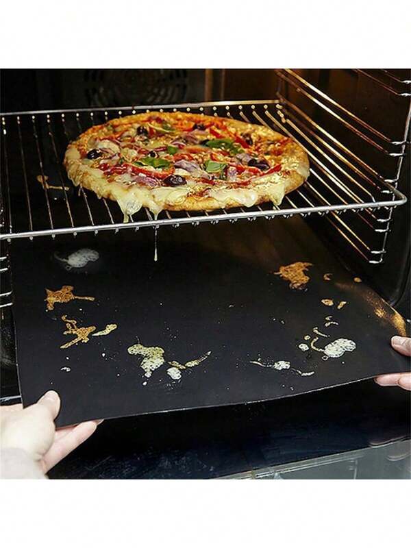 1 pièce/2 pièces Tapis de four réutilisables extra épais antiadhésifs - protecteurs de sol de four robustes, faciles à découper pour une compatibilité personnalisée avec les fours électriques et à gaz, accessoires de cuisine pour une cuisson sans mésalliance. Tapis de grille résistants à la chaleur et réutilisables de 40 x 33 cm