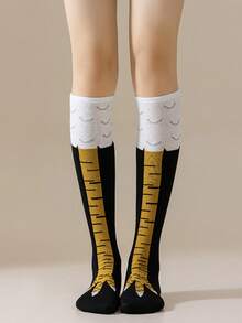 1 Pair Kids Chicken Claw Cartoon Knee-High Socks, Stretchy Breathable Toddler Casual Socks For Daily Wear, Vacation, Birthday Party, Suitable For All Seasons - Multicolor - View 13