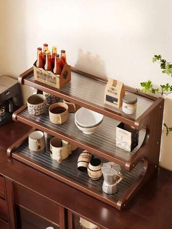 1 pieza Estantería de almacenamiento de escritorio simple, organizador de mesa de comedor de varias capas, soporte para tazas y vajilla de escritorio pequeño para el hogar, dormitorio, cocina