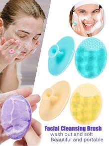 5-In-1 Facial Cleansing Brush Set - Oval Handheld Cleanser (With Shampoo Massage Brush), Gentle Exfoliating & Massage Facial Brush, Skincare Tools, Travel Kit, Face Wash, Cleaning. Mother's Day Gift, Birthday Gift