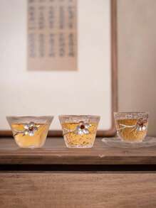 1 pieza/2 piezas/4 piezas Taza de té de vidrio con textura de martillado, vidrio resistente al calor, elegante para el té de la tarde, taza de expreso, taza de té, adecuada para fiestas de té, reuniones, fiestas y uso diario en el hogar, de vuelta a la escuela