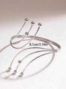 1 pieza Brazalete de metal con diseño de estrella de mar geométrico de moda para mujer, adecuado para playa, vacaciones, fiesta, regalo