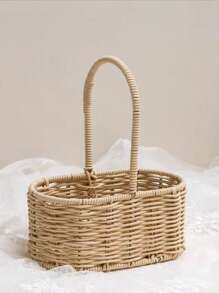 Rattan Hand-Blumenarrangement Blumenkunst Imitation Rattan handgewebt Blumenladen Weide Blumenkorb Wohnzimmer Dekoration Foto Gartenkorb . oval