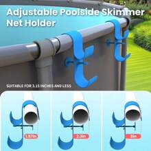 1/2 pièces Support de tige de piscine réglable - en plastique, idéal pour les piscines hors-sol, comprend le filet de piscine et les accessoires de crochet de brosse. Accessoires de piscine | Support réglable | Construction en plastique, support de tige de piscine sécurisé et fiable. Accessoires de piscine, articles de plage essentiels, accessoires de plage, flotteur de piscine