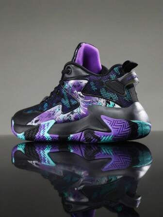 2025 New Style Versatile Basketball Shoes, Comfortable Non-Slip Men's Sports Sneakers, Friction Sound Sole Men's Casual Shoes, Thick Outdoor Elevator Shoes, Dominate The Basketball Court, Playground, Running, (Asymmetrical Pattern)