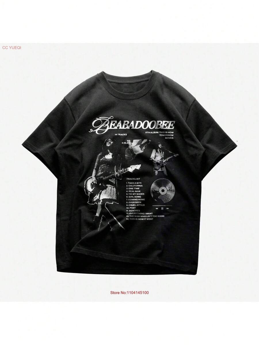 Premium Beabadoobee T Shirt Ever Seen Album Death Bed New Heavy Cotton Long Or Short Sleeves -Versatile Basic T-Shirts - 黑色 - 查看 1